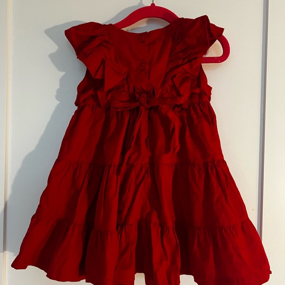 Red Ruffled Kids Dress - Picture 2 of 4